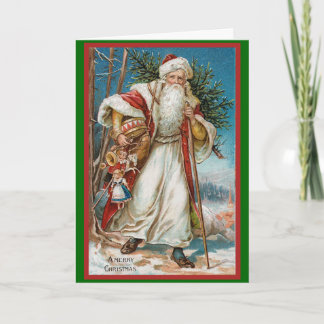 Vintage Santa med leksaker Helgkort