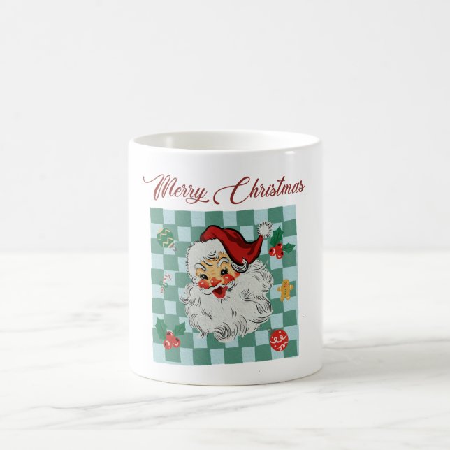 Vintage Santa Merry Christmas Design Kaffemugg (Center)