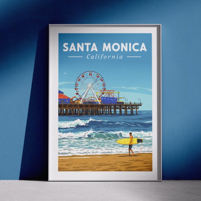 Vintage Santa Monica California Poster (Skapare uppladdad)