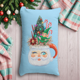Vintage Santa Mugg Blue (long.) Dekorativ kudde