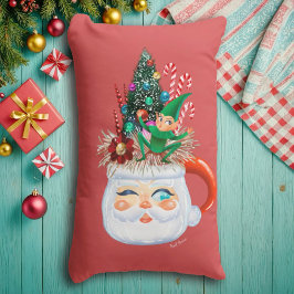 Vintage Santa Mugg Red (Long) Dekorativ kudde