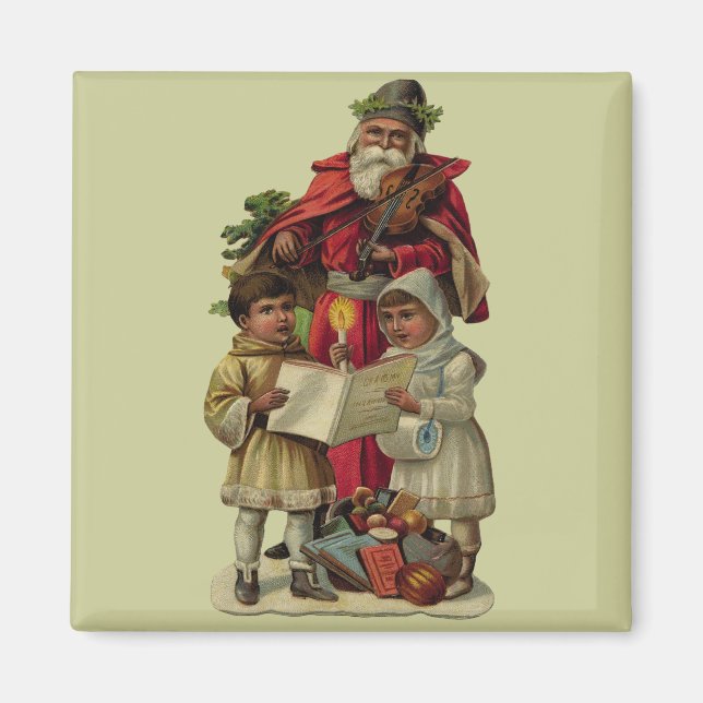 Vintage Santa Music Singing Magnet (Framsidan)