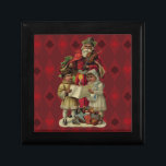 Vintage Santa Music Singing Minnesask<br><div class="desc">Vintage Jultomten som spelar violin Jultomten har underbar roligt i denna reproduktion av ett årligt julkort. Han spelar en fiol eftersom de två barnen framför honom håller ett ljus, läser musiken i lakan och sjunger tillsammans med en underbar jul sång. På fötterna är en fullt julgodis. Viktorianerans Jultomten skildrades ofta...</div>