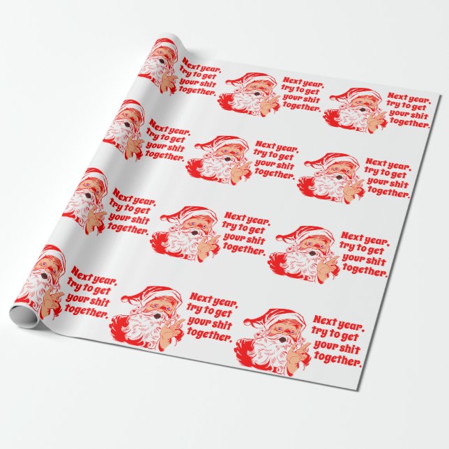 Vintage Santa, nästa år Presentpapper (Utrullad)