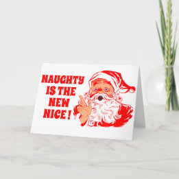 Vintage Santa, Naughty är det nya Nice Helgkort