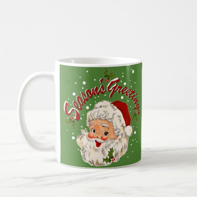 Vintage Santa No. 1  - Season's Greetings Kaffemugg (Vänster)
