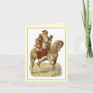 Vintage Santa på elegant julkort Helgkort