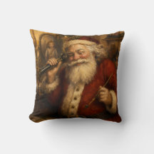 Vintage Santa på telefonen Oljemålning