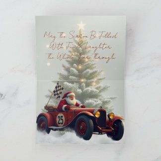 Vintage Santa Paper Christmas Helgkort