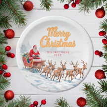 Vintage Santa Personlig jul Tallrikar
