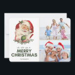 Vintage Santa Photo God jul Hälsning Julkort<br><div class="desc">Vintage vinkar Jultomten i en två julhälsningskort med dina favoritfoton från familjen från året. Anpassa det här helgdag-kortet genom att överföra två av de rektangulära formade fotona (eller skörd för rektangeln innan du överför) och namnen. Kortet hälsning lyder: Vi önskar er ett God jul och ett gott nytt år.</div>