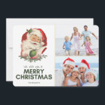 Vintage Santa Photo God jul Hälsning Julkort<br><div class="desc">Vintage vinkar Jultomten i en två julhälsningskort med dina favoritfoton från familjen från året. Anpassa det här helgdag-kortet genom att överföra två av de rektangulära formade fotona (eller skörd för rektangeln innan du överför) och namnen. Kortet hälsning lyder: Vi önskar er ett God jul och ett gott nytt år.</div>