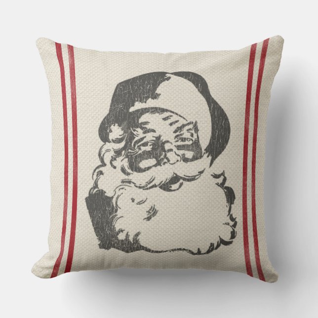 Vintage Santa Pillow Kudde (Framsida)