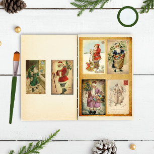 Vintage Santa Postcards Scrapbook Embellishishishi