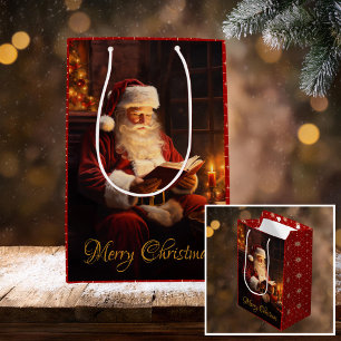 Vintage Santa Reading a Bok