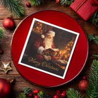 Vintage Santa Reading a Bok