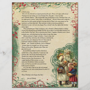 Vintage Santa Retro Circle jul Brev