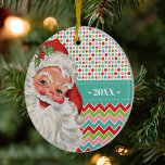 Vintage Santa Retro Färg med Photo Julgransprydnad Keramik<br><div class="desc">Vintage Santa Retro färg med Photo in back Ornament. Om du vill ändra anteckningen klickar du på Information bredvid "Anpassa den här mallen". Om du vill göra ytterligare ändringar (teckensnitt färg,  stil,  lägg till mer text eller en bild),  rullor du ned och klickar på länken "Redigera med Design Verktyg".</div>