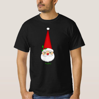 Vintage Santa Röd Konisk Hatt Jul Mörk T-Shirt