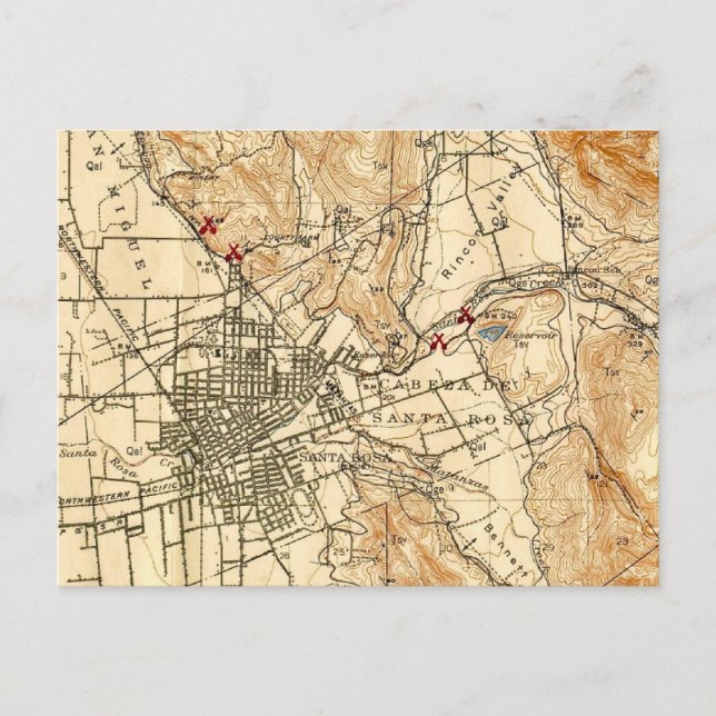 Vintage Santa Rosa CA vykort (Framsida)