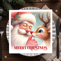 Vintage Santa Rudolph Holiday Jul Middag