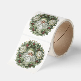 Vintage Santa  Runt Klistermärke