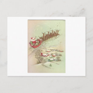 Vintage Santa Santa in Sleigh Helg Vykort