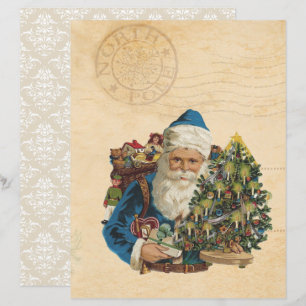 Vintage Santa Scrapbook Papper - Vintage-jul