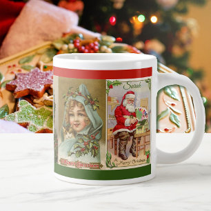 Vintage Santa Serious Coffee Drinker Jumbo Mugg