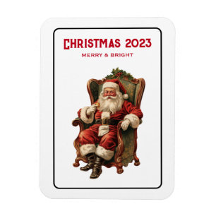 Vintage Santa Sitta i jultomten under Comfy School Magnet