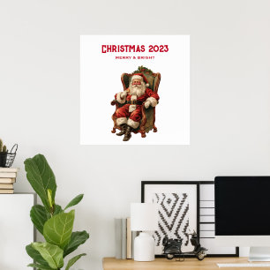 Vintage Santa Sitta i jultomten under Comfy School Poster