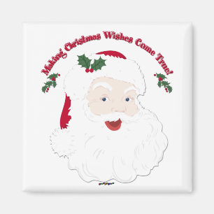 Vintage Santa Skapar jultomte Kom True! Magnet