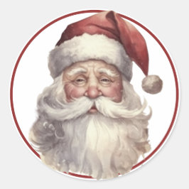 Vintage Santa Sticker Runt Klistermärke