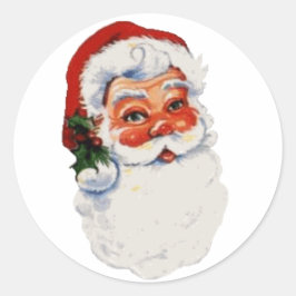 Vintage Santa Stickers Runt Klistermärke
