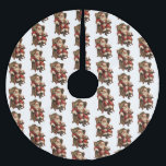 Vintage Santa Traditional jul Mönster Julgransmatta Borstad Polyester<br><div class="desc">Träd-kjolen med en vintage stil-bild med klassisk Jultomten sitta i en gammaldags arm-stol. Snyggt traditionell juldesign.</div>