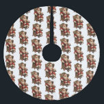 Vintage Santa Traditional jul Mönster Julgransmatta Borstad Polyester<br><div class="desc">Träd-kjolen med en vintage stil-bild med klassisk Jultomten sitta i en gammaldags arm-stol. Snyggt traditionell juldesign.</div>