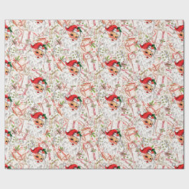 Vintage Santa Wrapping Paper Presentpapper