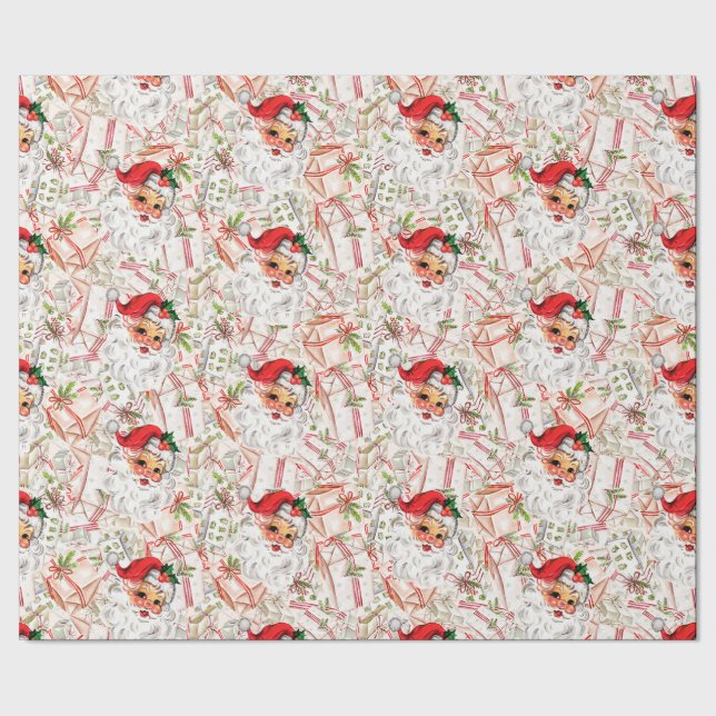 Vintage Santa Wrapping Paper Presentpapper (Seam)