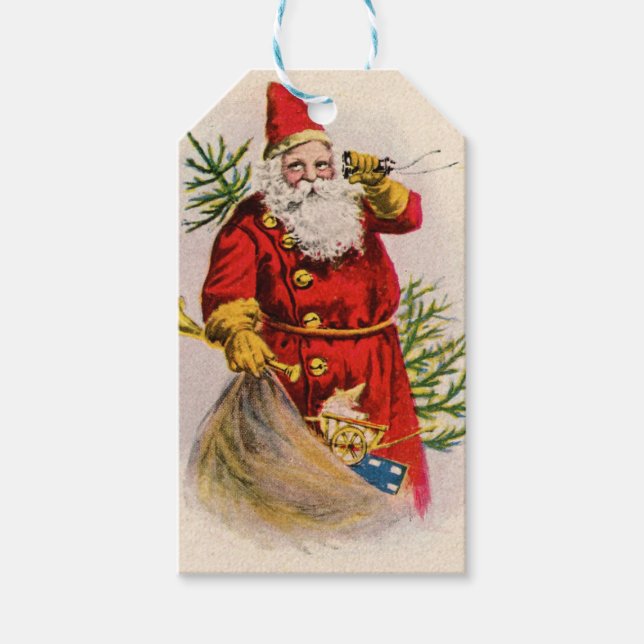 Vintage Santa's Calling Presentetikett (Framsidan)