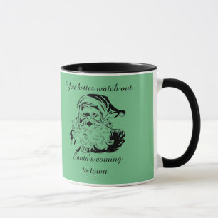 Vintage Santa's Coming to Town Mugg