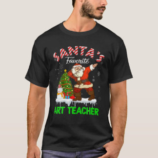 Vintage Santa's Favorite Art Teacher Xmas Tree Sno T Shirt
