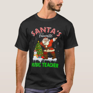 Vintage Santa's Favorite Music Teacher Julafton Tr T Shirt