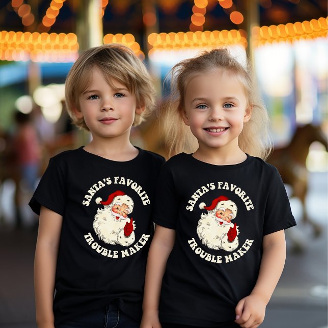 Vintage Santa's Favorite Trouble Maker T Shirt (Skapare uppladdad)
