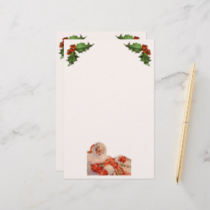 Vintage Santas Sleigh Ride Stationery Brevpapper