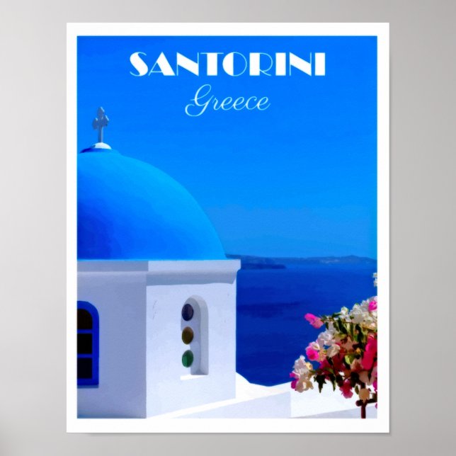 Vintage Santorini Poster (Framsidan)
