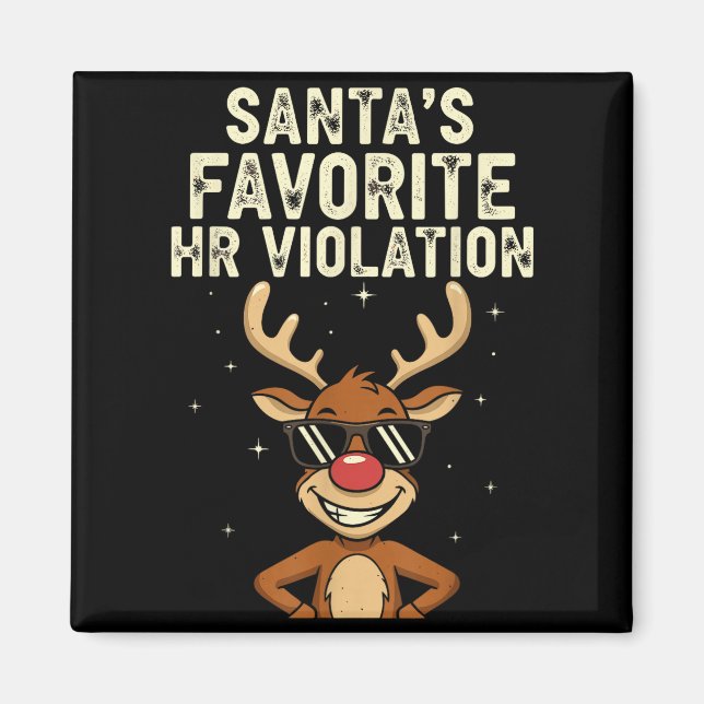 Vintage Sarcastic Retro Hr Violation Christmas Off Magnet (Framsidan)