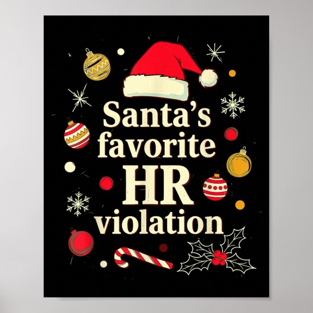 Vintage Sarcastic Retro Hr Violation Christmas Off Poster (Framsidan)