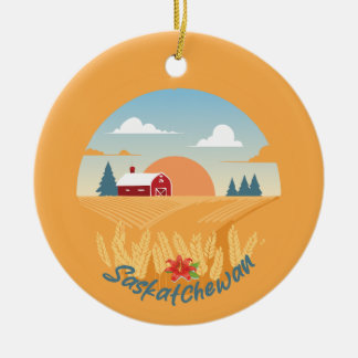 Vintage Saskatchewan Julgransprydnad Keramik