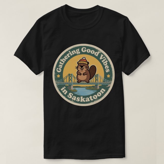 Vintage Saskatoon SK Goda Vibrationer Present T Shirt (Design framsida)