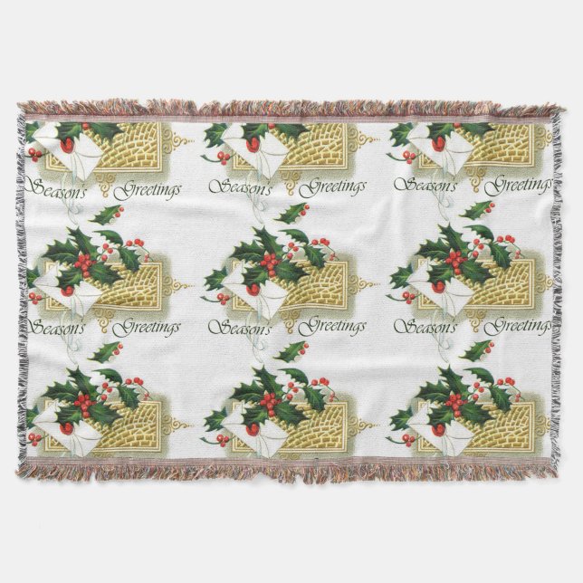 Vintage-Säsonhälsningar Filt (Framsidan)